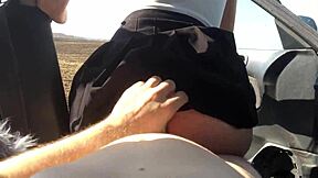 stepbrother fucks stepsister in car during outdoor field taboo roleplay