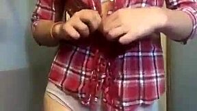 Sexy petite 18+ milf teasing with panties and plump ass 😘