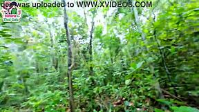 Thai teen, we're walking in forest but suddenly you're fucking my pussy rough outdoors