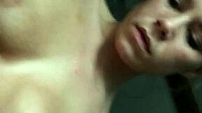 Wow, check out this blonde cutie with tattoo showing feet and tits!