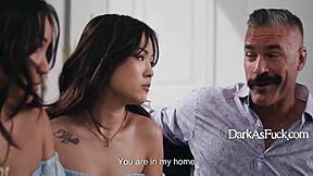 Father in Law Marries Twice for Sick Fantasy of Petite Asian Lookalike Twins in Taboo FFM Threesome at Wedding