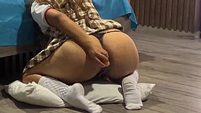 Will You Catch Your Nalgona Hijastra Breaking Her Ass With A Toy And Jerk Off To Her Moans?