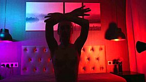 Sexy girl Nikkigia VIP dancing in shadow with striptease. You like watching her curvy body tease?