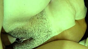 Hey, check how I soak my stepsister's hairy bush and big pussy lips with cum after rough homemade sex and muff diving