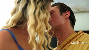 curvy milf tricks her friend into blowing her cute petite boyfriend in a wild threesome