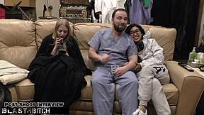 jasmine rose bends over in the hospital as the patient blasts her hairy bush with hot cum