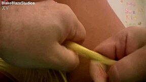 jenny welch teases with pantyhose ripped during intense pov lap dance action