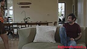 oh wow my petite stepsister aria lee with small ass caught me jerking so she joined in for fun 😏