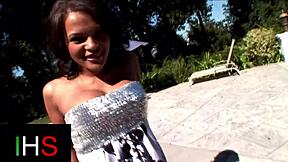 Slutty Brunette Teen Gets Pussy and Ass Double Penetrated by Two Black Guys with Huge Cocks in Interracial Threesome