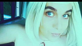 is this tranny babe veronica mix shaking her ass in panties and dress for alien monster fun?