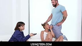 is hot freeuse teen 18+ stepdaughter ryder rey and best friend lilith grace ready for anytime sex with stepdad?