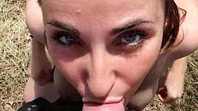 Home sweet BJ turns into a wild outdoor facial surprise in the forest