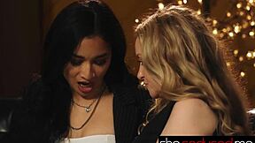 she seduced me during the lesbian audit with big tits blonde cougar kissing and wet pussy licking