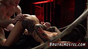 Girl Fucks Man Slave and Blonde Gets Punished in Garage Bondage with Extreme Domination and Fucking for Excited Youthful 18+ Tourists.