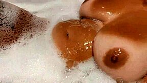 omg tanned stepsister with huge natural tits getting wet and playful in the bathroom 😍💦