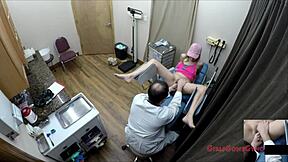 ava siren faces a medical mishap as the doctor examines her blonde petite body with gloves and fingering in hospital leggings.