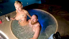 hot tub sex unfolds with blonde cheating wife deliah grace in jacuzzi creampie and doggystyle from wca productions