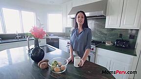 Busty milf step mom LOVES fucking in the kitchen- brooke beretta