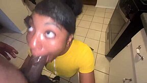 Stepsister thot sucking and taking big black cock in rough doggystyle assfuck with deepthroat