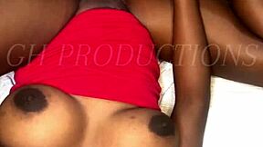 In this amateur scene, a guy makes a chocolate teen squirt hard with toys and licking until her pussy drips juice.