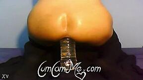 i love riding this water bottle deep in my big ass until cumshot hits