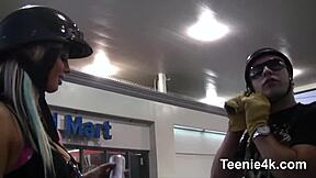 Hot slim amateur babe takes monstrous cock in lips till cumshot 💦