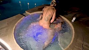 hot tub sex unfolds with blonde cheating wife deliah grace in jacuzzi creampie and doggystyle from wca productions