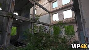 Girlfriend, why are you letting this old guy fuck your tight Russian pussy in outdoor anal while I watch as cuckold?