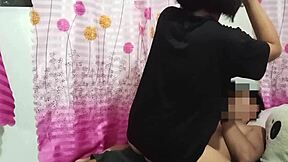 Pinay Teen 18+ Couple Rides in Cowgirl on Homemade Video