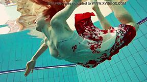 Petite Polish teen Marketa's underwater bikini tease