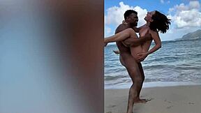 Big tits Eve Sweet sex on the beach with bbc Troy Francisco makes her cum hard