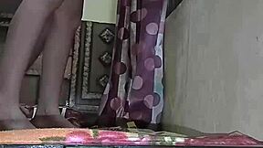 sweet cute bhabhi dares rough doggystyle fucking near window with moaning and riding action. her husband watches as she teases with wet pussy and sensual moves