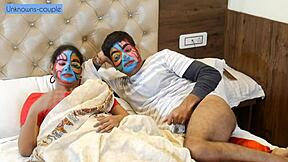 Asian babysitter Kavita rides big cock in cowgirl during domination roleplay with Golu. She moans from deepthroat and rimjob in this passionate part three story.