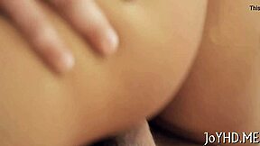 Teen hottie enjoys deep fuck and sucking on hard cock with her petite body