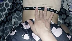 Hot stepsister loves playing in bed. Gets wet pussy action!