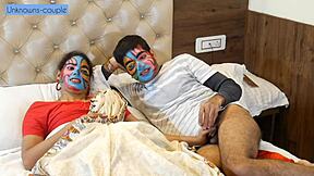 Asian babysitter Kavita rides big cock in cowgirl during domination roleplay with Golu. She moans from deepthroat and rimjob in this passionate part three story.