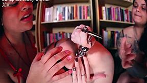 oh wow this close up ass play and farts in threesome worship with bbw ebony and latina