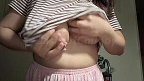 Hot indian milf step mom teases big boobs on webcam solo