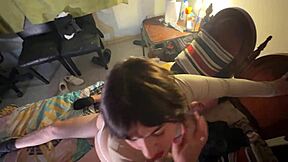 Old man in trio with 24-year-old pendeja friend brings for creampie domination