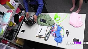 hey, check out chloe rose as the horny bikini shoplifter caught in the garage 😏