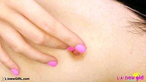 Picture-Perfect Brunette Shows Her Sexy Body in Casting! Watch This Petite Teen on Sofa During Photoshoot Interview.