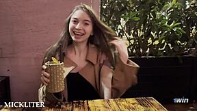 How many cocktails to convince this cute babe for rough doggystyle sex