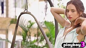 petite milf model gloria sol starts undressing, revealing her amazing all natural curvy body with big tits and bubble butt