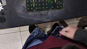 skinny young guy cums hard on machine at work with huge monster cock moaning loud