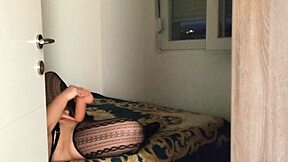 I caught curvy teen playing with huge monster dildo leading to intense solo masturbation with moaning orgasms and wet tight pussy