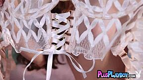 big ass angel dreaming strips clothes to pose nude with brunette babe showing small tits and pussy