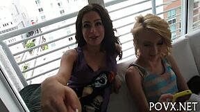 barely legal petite teen 18+ gets rough pov pussy fucking and ball licking in hardcore couple sex