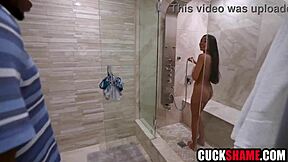 cuck says come fuck my fiance in the bathroom with your big black cock