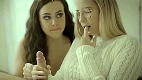 bff convinces stepbro to help with virgin stepsis in blindfolded lingerie