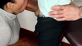 I'm soo horny, stepdad cums all over my face... facial cumshot!